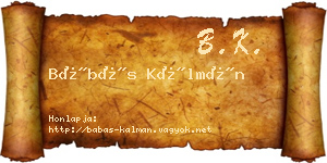 Bábás Kálmán névjegykártya